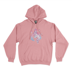 "Koko" Basic Hoodie White/Pink