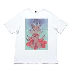 "Red Roses" Cut and Sew Wide-body Tee White