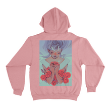 Load image into Gallery viewer, &quot;Red Roses&quot; Fleece Hoodie Light Pink