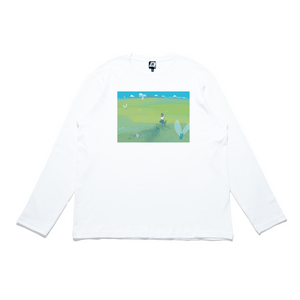 "Yesterday" Cut and Sew Wide-body Long Sleeved Tee White