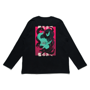"Snake Demon" Cut and Sew Wide-body Long Sleeved Tee White/Black