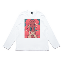 Load image into Gallery viewer, &quot;Candyfloss&quot; Cut and Sew Wide-body Long Sleeved Tee White/Black