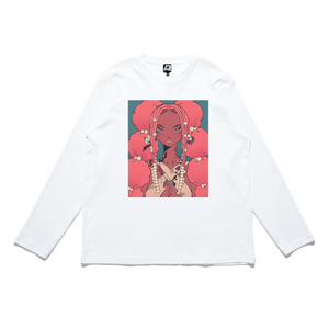 "Candyfloss" Cut and Sew Wide-body Long Sleeved Tee White/Black