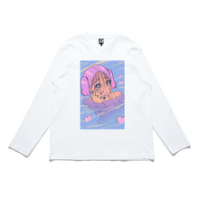 Load image into Gallery viewer, &quot;Love Puddle&quot; Cut and Sew Wide-body Long Sleeved Tee White/Black