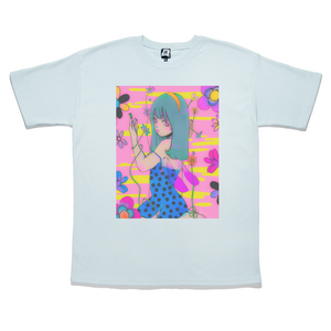 "Mellow Funky Garden" Taper-Fit Heavy Cotton Tee Mint