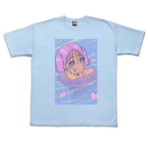 "Love Puddle" Taper-Fit Heavy Cotton Tee Sky Blue