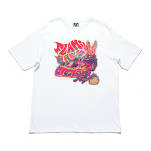"Flamin'Baby" Cut and Sew Wide-body Tee White/Black