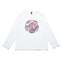 Load image into Gallery viewer, &quot;Glitter Bot&quot; Cut and Sew Wide-body Long Sleeved Tee White/Black