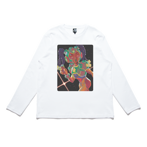 "Froggy" Cut and Sew Wide-body Long Sleeved Tee White