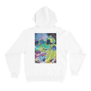 "Extraterrestrial Boxing" Basic Hoodie White/Black