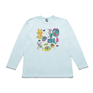 "Toys & Gadgets" Taper-Fit Heavy Cotton Long Sleeve Tee Rose/Mint