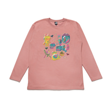 Load image into Gallery viewer, &quot;Toys &amp; Gadgets&quot; Taper-Fit Heavy Cotton Long Sleeve Tee Rose/Mint