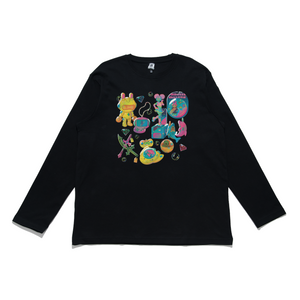 "Toys & Gadgets" Cut and Sew Wide-body Long Sleeved Tee Black