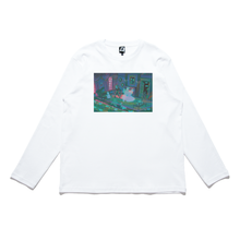 Load image into Gallery viewer, &quot;Haunted House&quot; Cut and Sew Wide-body Long Sleeved Tee White/Black