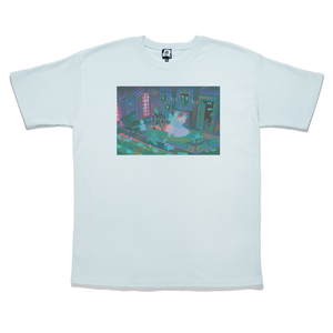 "Haunted House" Taper-Fit Heavy Cotton Tee Mint