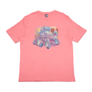 "Cake Bot" Cut and Sew Wide-body Tee Salmon Pink