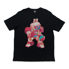 Load image into Gallery viewer, &quot;Bunny Mecha&quot; Cut and Sew Wide-body Tee White/Black/Salmon Pink