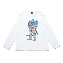 Load image into Gallery viewer, &quot;Tony the Tabaxi&quot; Cut and Sew Wide-body Long Sleeved Tee White/Black