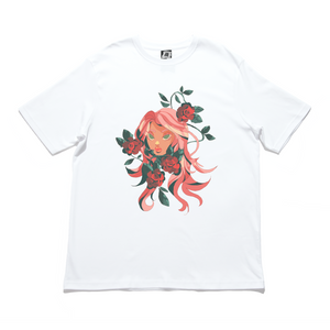"Flower Girl" Cut and Sew Wide-body Tee White