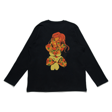 Load image into Gallery viewer, &quot;Flower Tattoo&quot; Cut and Sew Wide-body Long Sleeved Tee Black