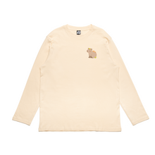 Load image into Gallery viewer, &quot;Capybara&quot; Cut and Sew Wide-body Long Sleeved Tee Beige