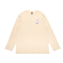 Load image into Gallery viewer, &quot;Monkey&quot; Cut and Sew Wide-body Long Sleeved Tee White/Beige