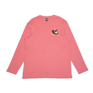 "Sakura" Cut and Sew Wide-body Long Sleeved Tee Salmon Pink