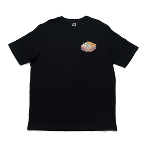 "Loser Buys Lunch" Cut and Sew Wide-body Tee White/Black