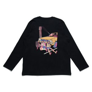 "Loser Buys Lunch" Cut and Sew Wide-body Long Sleeved Tee White/Black