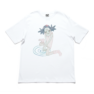 "Spiral Girl" Cut and Sew Wide-body Tee White