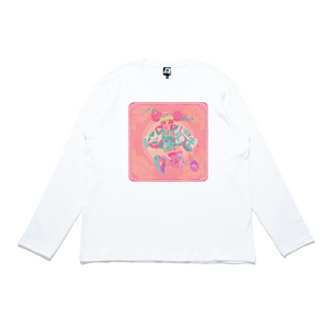 "Happy Niu Year" Cut and Sew Wide-body Long Sleeved Tee White