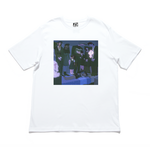 "I'm Thinking of Ending Things" Cut and Sew Wide-body Tee White/Black