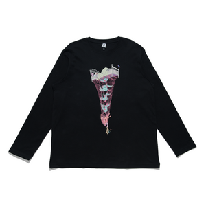 "The Fall" Cut and Sew Wide-body Long Sleeved Tee White/Black