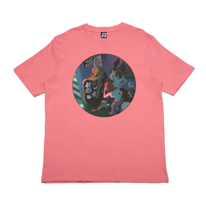 "Cat" Cut and Sew Wide-body Tee Salmon Pink