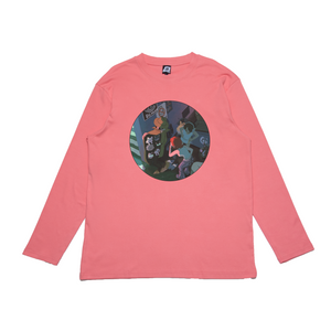 "Cat" Cut and Sew Wide-body Long Sleeved Tee Salmon Pink