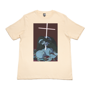 "Nun & Witch" Cut and Sew Wide-body Tee Beige