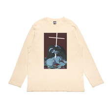 Load image into Gallery viewer, &quot;Nun &amp; Witch&quot; Cut and Sew Wide-body Long Sleeved Tee Beige