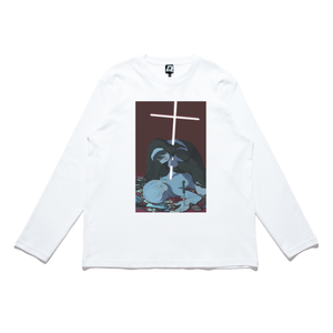 "Nun & Witch" Cut and Sew Wide-body Long Sleeved Tee Beige