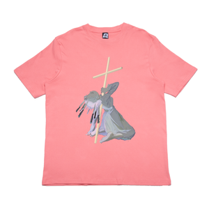 "Demon" Cut and Sew Wide-body Tee Salmon Pink