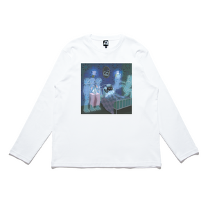"Insomnia" Cut and Sew Wide-body Long Sleeved Tee White/Black