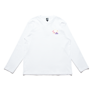 "Bunny Dream" Cut and Sew Wide-body Long Sleeved Tee White/Black