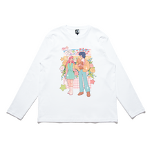 Load image into Gallery viewer, &quot;Colorful Crush&quot; Cut and Sew Wide-body Long Sleeved Tee White/Black