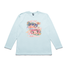 Load image into Gallery viewer, &quot;Love at First Sight&quot; Taper-Fit Heavy Cotton Long Sleeve Tee Beige/Mint