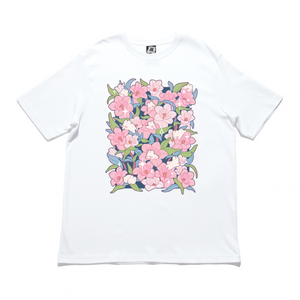 "Bell Bunnies" Cut and Sew Wide-body Tee White/Salmon Pink