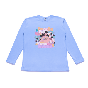 "Boba Bunny" Taper-Fit Heavy Cotton Long Sleeve Tee Sky Blue