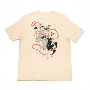 "Ghost catcher" Cut and Sew Wide-body Tee White/Beige