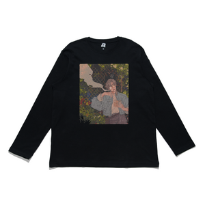 "Spring" Cut and Sew Wide-body Long Sleeved Tee Black