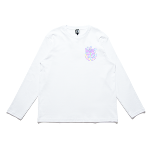 "Catguy" Cut and Sew Wide-body Long Sleeved Tee White
