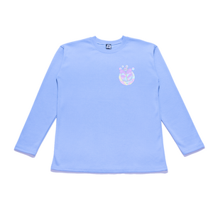 "Catguy" Taper-Fit Heavy Cotton Long Sleeve Tee Sky Blue