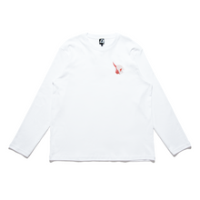 Load image into Gallery viewer, &quot;Cursed&quot; Cut and Sew Wide-body Long Sleeved Tee White